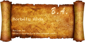Borbély Alda névjegykártya